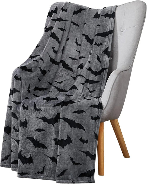 1PC Gifts Blanket Black Bats Printed Flannel Blanket Perfect for Sofa