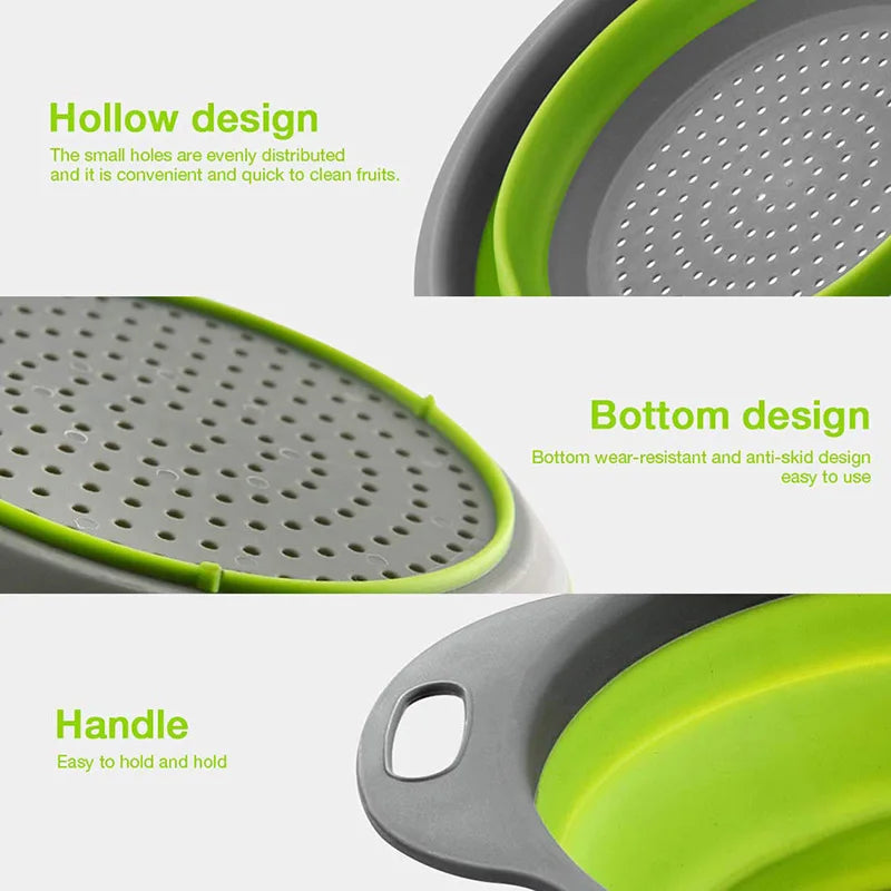 Silicone vegetable and fruit cleaning and drainage basket  cleaning