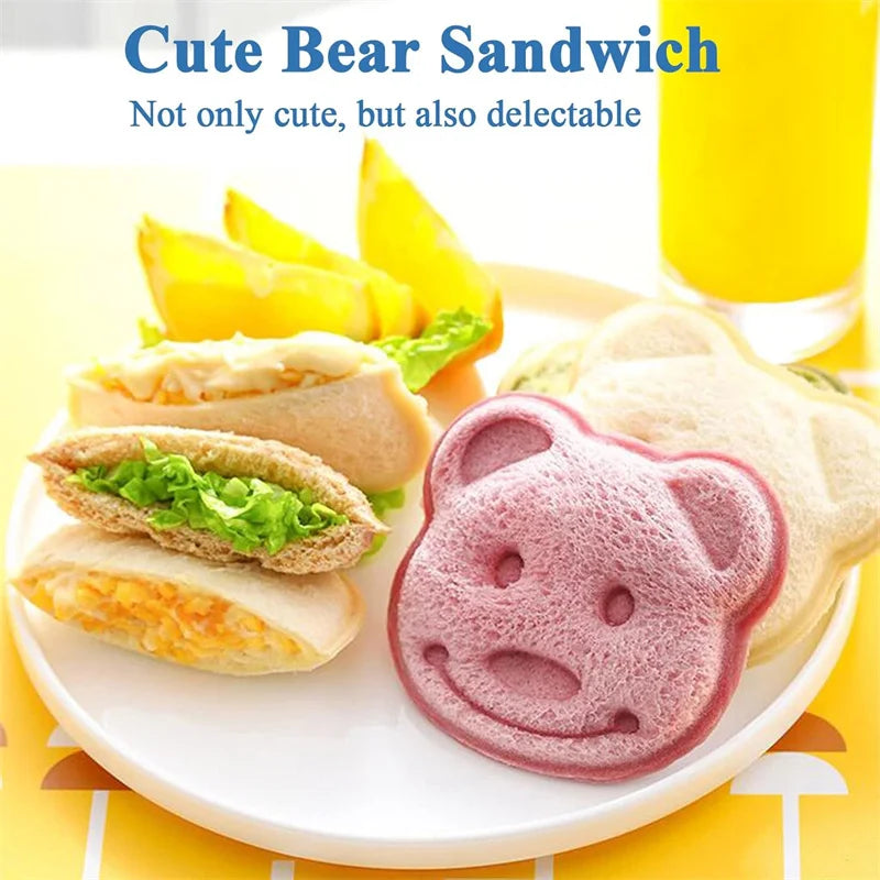 Sandwich Cutter and Sealer Bear Shape Sandwich Mold Cutter Cartoon