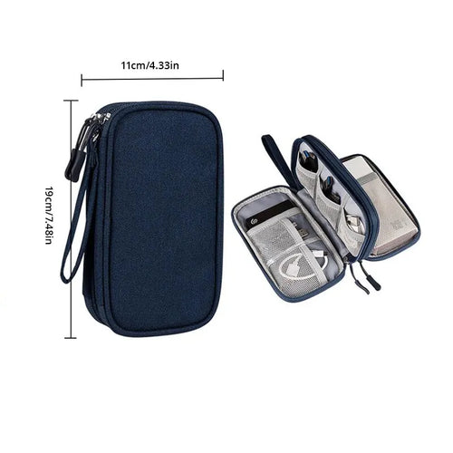 1pc Pink/Grey/Black/Navy Travel Portable Digital Product Storage Bag