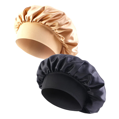 New Satin Wide Brim Nightcap Silky Bonnet Hair Wrap for Sleeping Sleep