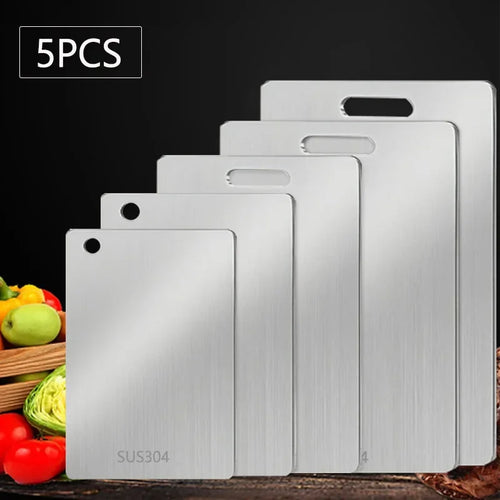 Double Sided 304 Stainless Steel Cutting Board Anti-Slip Chopping