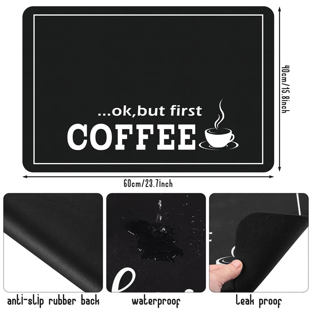 3 Size Coffee Machine Silicone Mat black Coffee Printed Coffee Machine