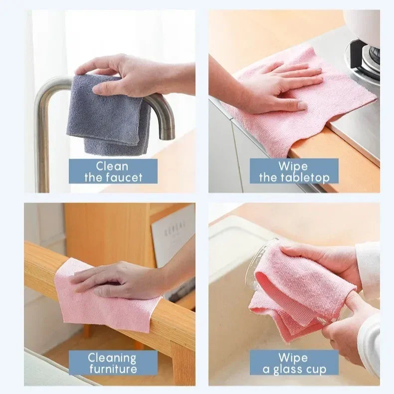 Reusable Cleaning Wipe Household Kitchen Cloth Microfiber Towel Rolls