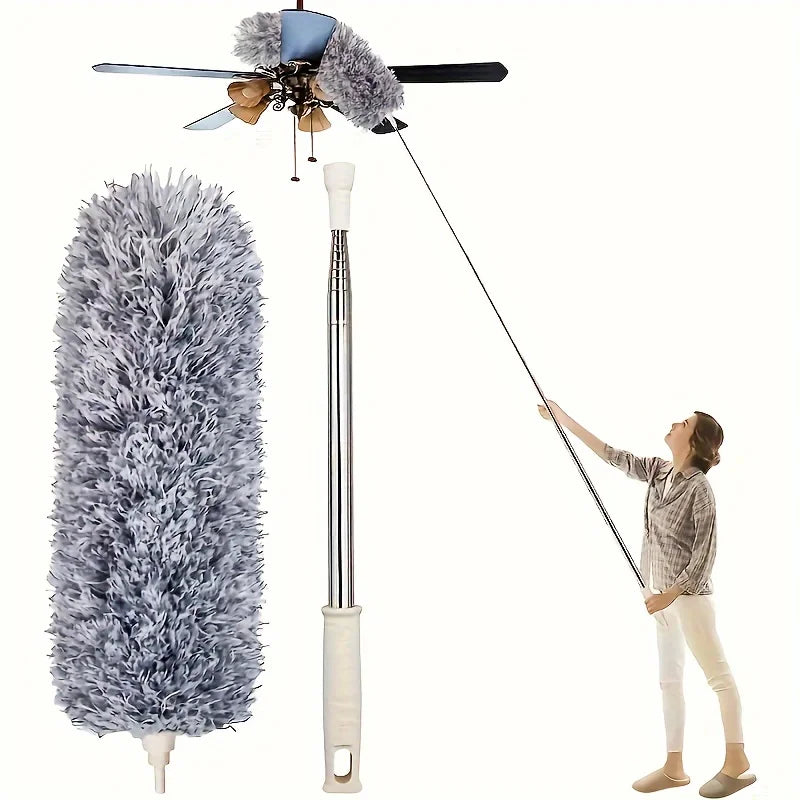 Multifunctional retractable duster with bendable head - reusable and