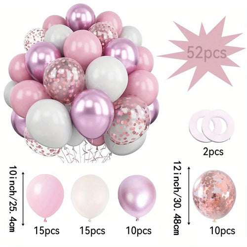 32/52/62pcs Macaron Pink Retro Sand White Champagne Golden Balloons