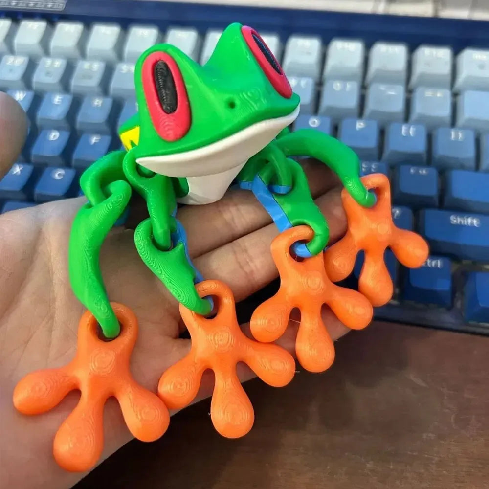 1pc 3D Printing Simulation Tree Frog Joint Movable Frog Ornaments