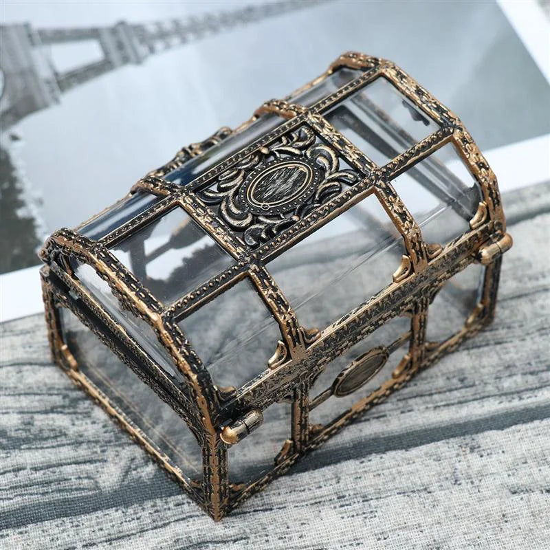 1Plastic Transparent Pirate Treasure Box Crystal Gem Jewelry Box