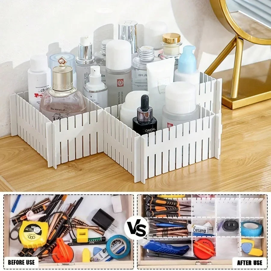 Adjustable Plastic Space separation tool Desk and Drawer Organizer