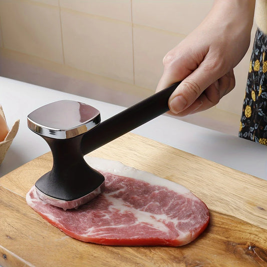 Heavy Duty Kitchen Meat Tenderizer Hammer with Rubber Grip, Stainless