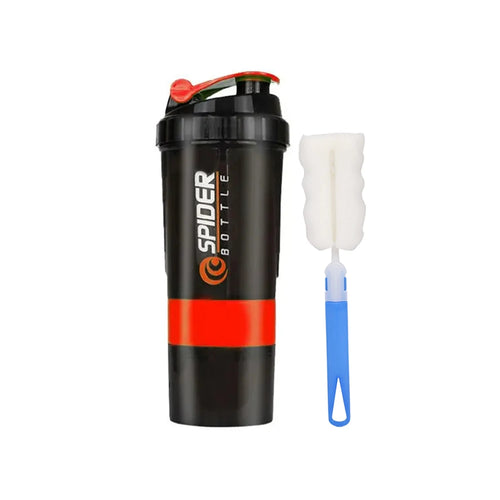 3 Layers Shaker Protein Bottle Powder Shake Cup Water Bottle Plastic