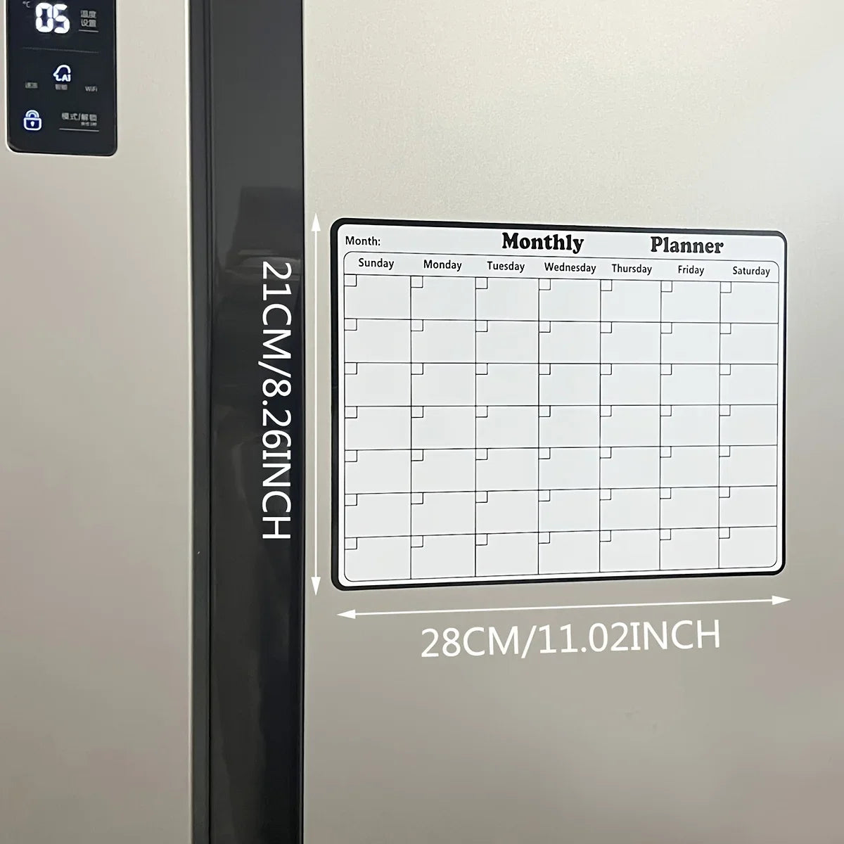 Magnetic Refrigerator Dry Erase Calendar Monthly Planner Whiteboard