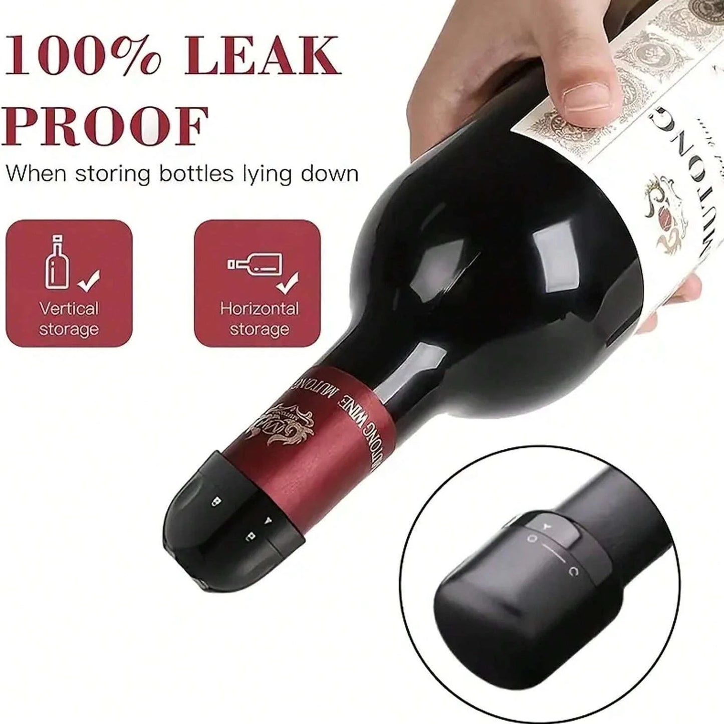 1pc Black Domestic Kitchen Sealing Red Wine Bottles Stoppers Mini