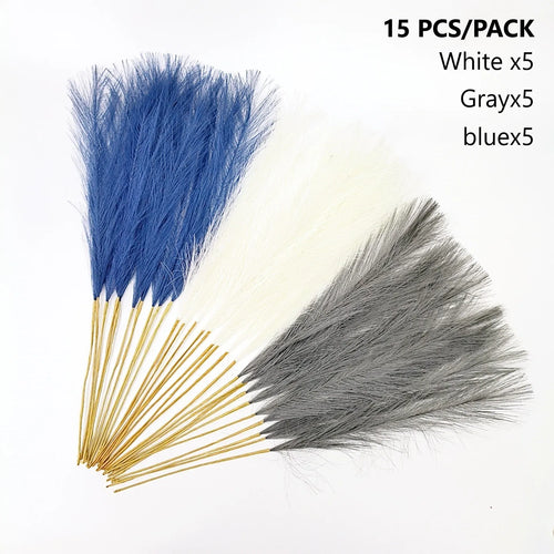 15Pc 55CM Artificial Pampas Grass Decor Bohemian Reed for DIY Floral