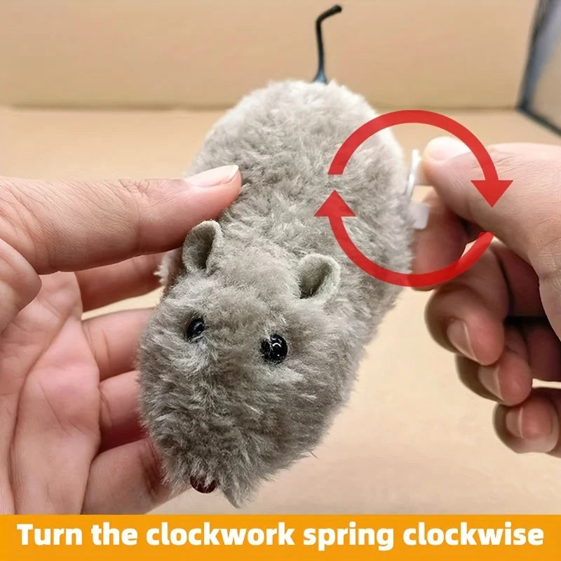 1/5pcs Fun and Interactive Plush Wind-Up Mouse Toy for Cats Dogs and