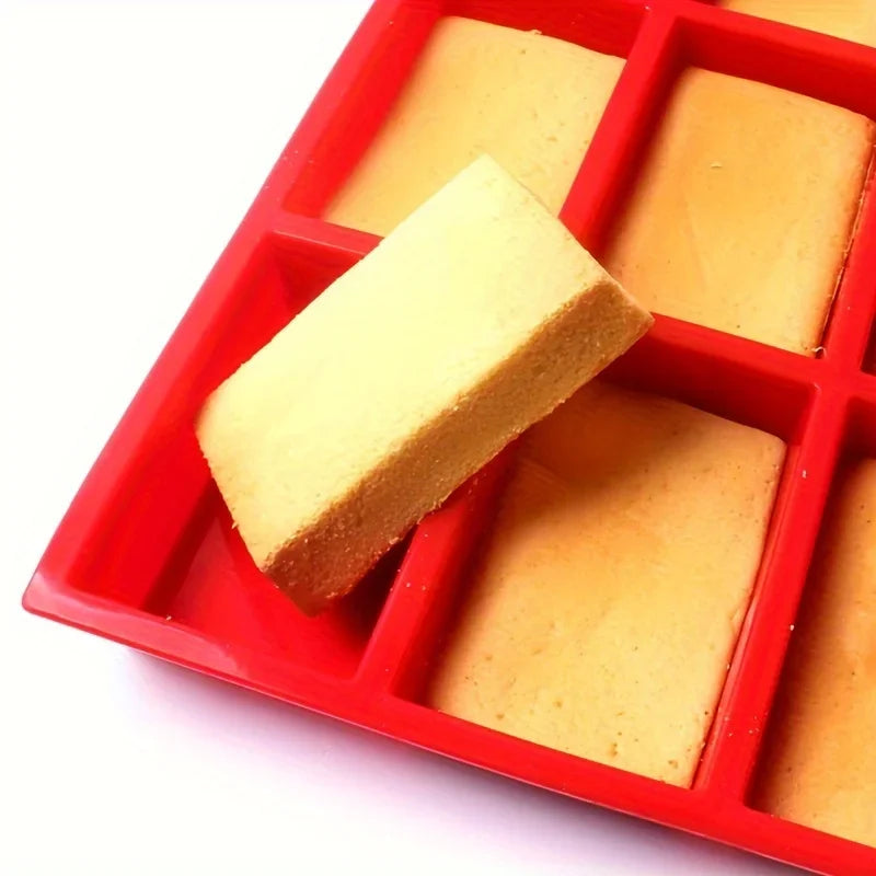 1pc 9-Cavity Silicone Mini Loaf Pan for Baking Cake, Bread, Meatloaf,