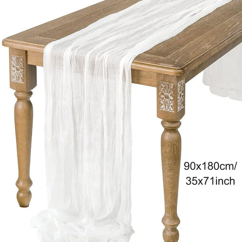 Semi-Sheer Gauze Table Runner Sage Cheesecloth Table Setting Dining