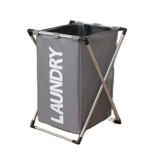3 Grids Laundry Basket Foldable Dirty Clothes Organizer Bathroom