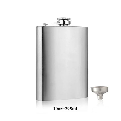 LMETJMA 10 oz Stainless Steel Hip Flask with Funnel Pocket Hip Flask