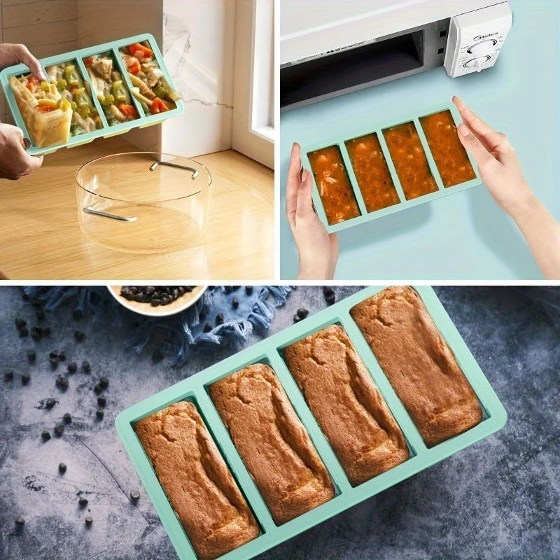 1pc Silicone Freezer Tray with Lid - Durable Kitchen Storage for Soup,