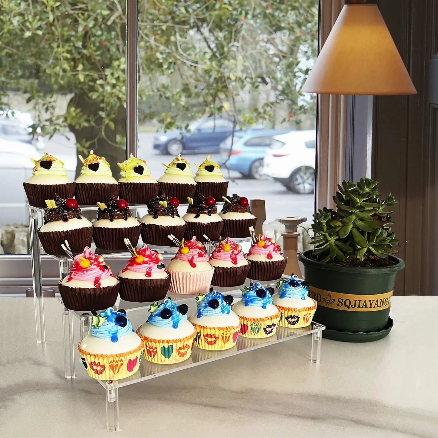 1-5 Tier Acrylic Display Stand,Clear Display Riser Rack for