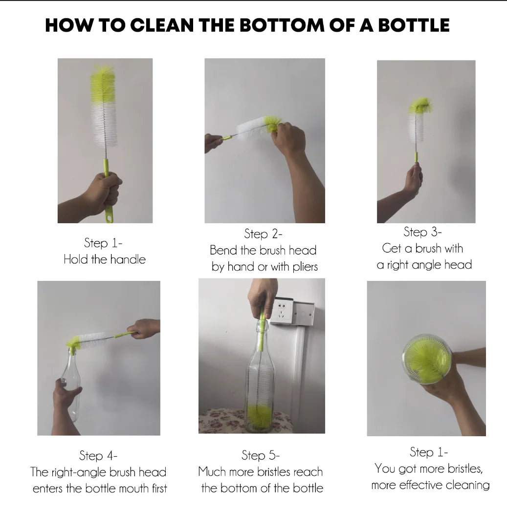 16” Long Bottle Brush Cleaner for Washing Wine/Beer/Sport