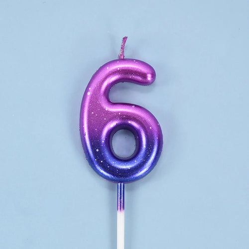 Happy Birthday Cake Decorated Interstellar Digital Colorful Candle