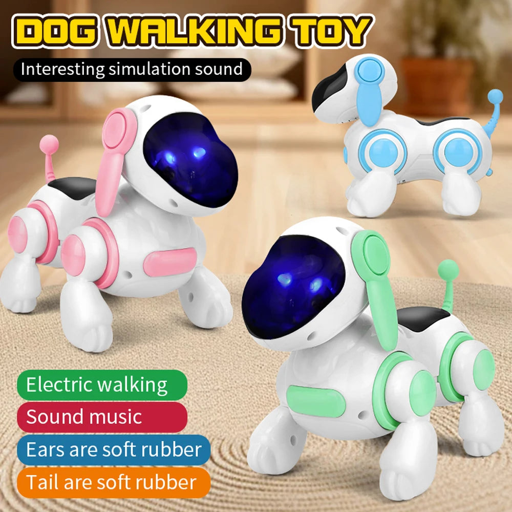 Smart Interactive Robotic Dog Simulated Walking Light Sound Music