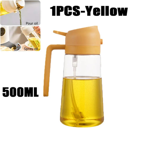New 470ml Oil Spray Pot 2-in-1 Plastic Household Kitchen Oil Bottle