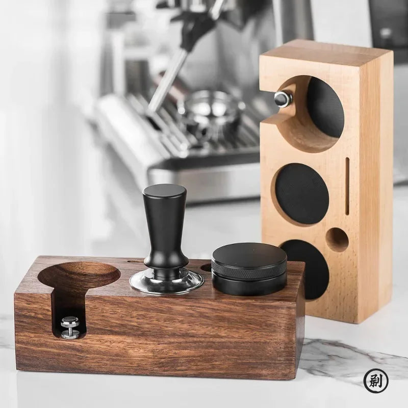 Coffee Tamper Station Stand Wooden Non-slip Espresso Holder Coffee