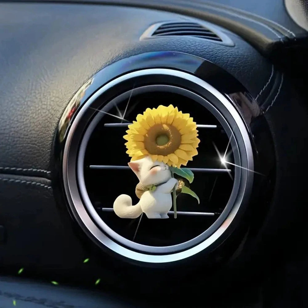 1PC Hoodie Kitten Finished Ventilating Clip Car Decoration