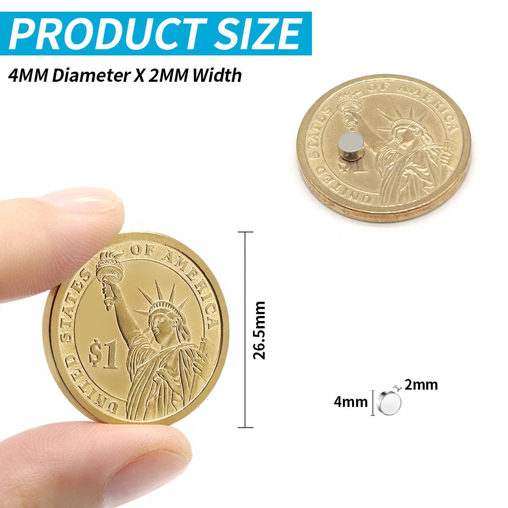 120pcs Powerful Round Magnets 4x2mm For Refrigerator,Office,DIY