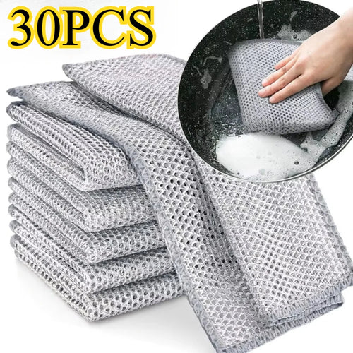 30PCS Magic Cleaning Cloth Thickened Double -sided Metal Steel Wire