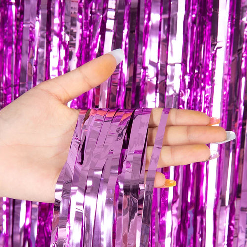 Cheap as a Party Metallic Tinsel Foil Fringe Curtains Backdrop for