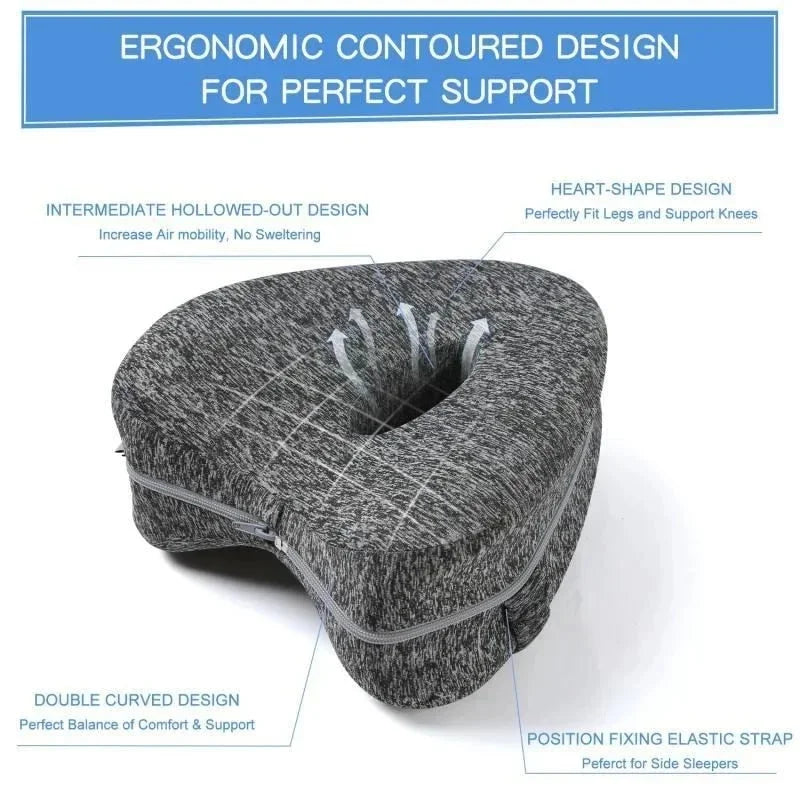 Memory Cotton Leg Pillow Hollow Heart Pregnancy Side Sleeper Sciatica
