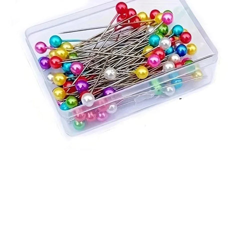 100Pcs Fashion Sewing Needles Colored Glass/Ceramics Head Bead Pin