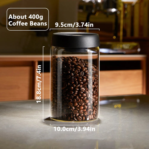 Coffee Beans Vacuum Sealed Tank Transparent Glass Food Storage Jars