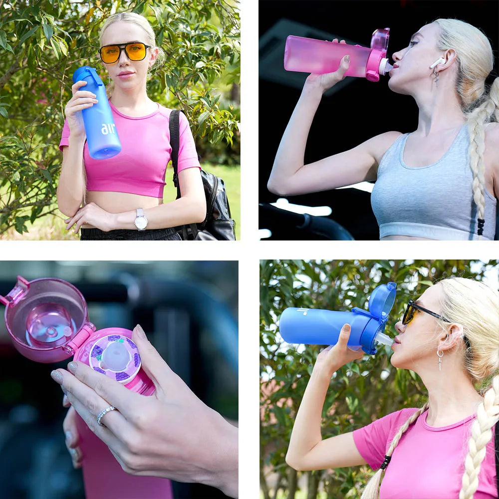 1pc Air Water Bottle With 1pc Random Flavor Pods Portable Transparent