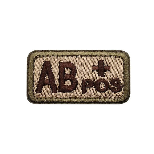 2.5*5CM,A B AB O POS-NEG Blood Type Badges Fabric Applique Embroidery