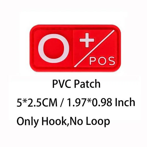 Small Patch with Hook,PVC Blood Type A B AB O POS NEG Emblemen,Patches