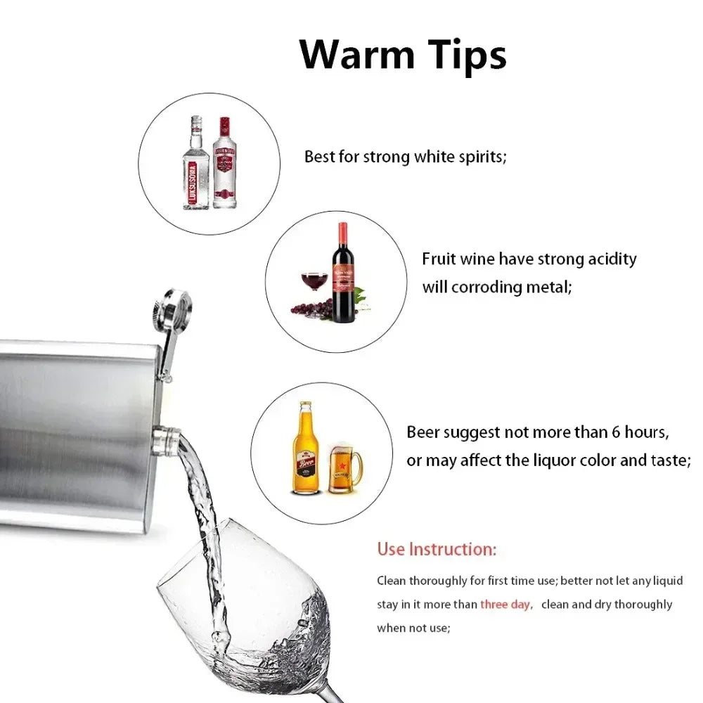 LMETJMA 10 oz Stainless Steel Hip Flask with Funnel Pocket Hip Flask