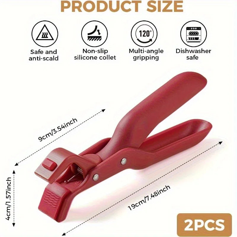 2/1Pcs Anti-Scald Clips Hot Dish Plate Gripper Kitchen Non-slip Bowls