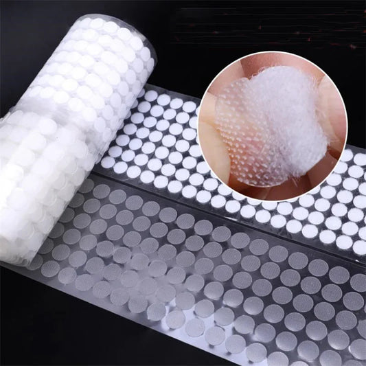 10/15/20mm Transparent Dot Sticker Self Adhesive Hook and Loop
