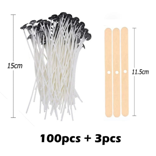 Multiple Sizes Waxed Cotton Thread Candle Wick 100pcs/set Smokeless