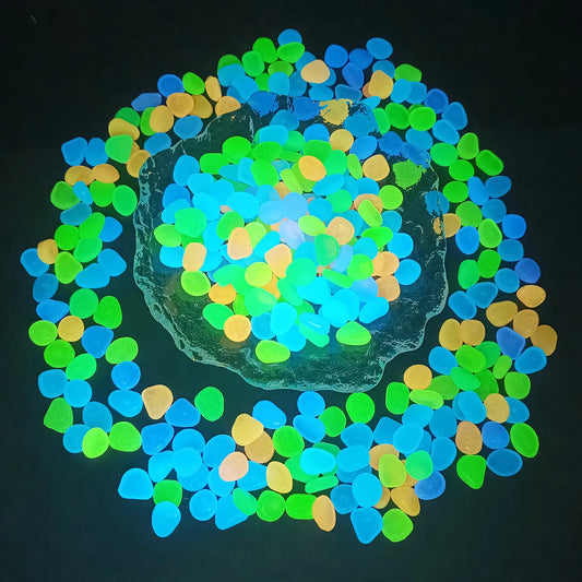 100PCSLuminous stone garden fish tank landscape glow-in-the-dark stone