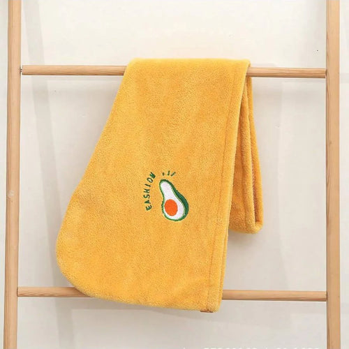 1Pc Embroidery Style Hair Drying Cap, Coral Fleece Thickened Hair