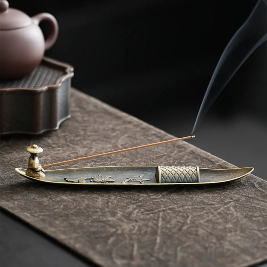 Creative Incense Holder Aromatherapy Ornament Incense Holder Boat Old