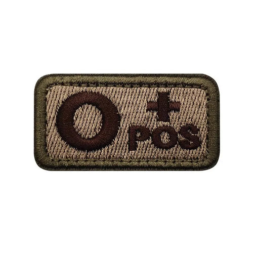 2.5*5CM,A B AB O POS-NEG Blood Type Badges Fabric Applique Embroidery