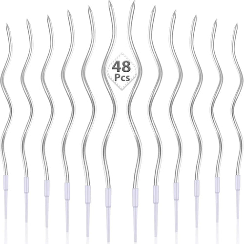 6/12/48pcs Birthday Candles Spiral Cake Candles  Long Thin Cake