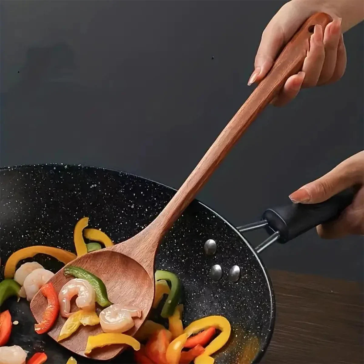 Spatule domestique spatule en bois poêle antiadhésive spécial ménage